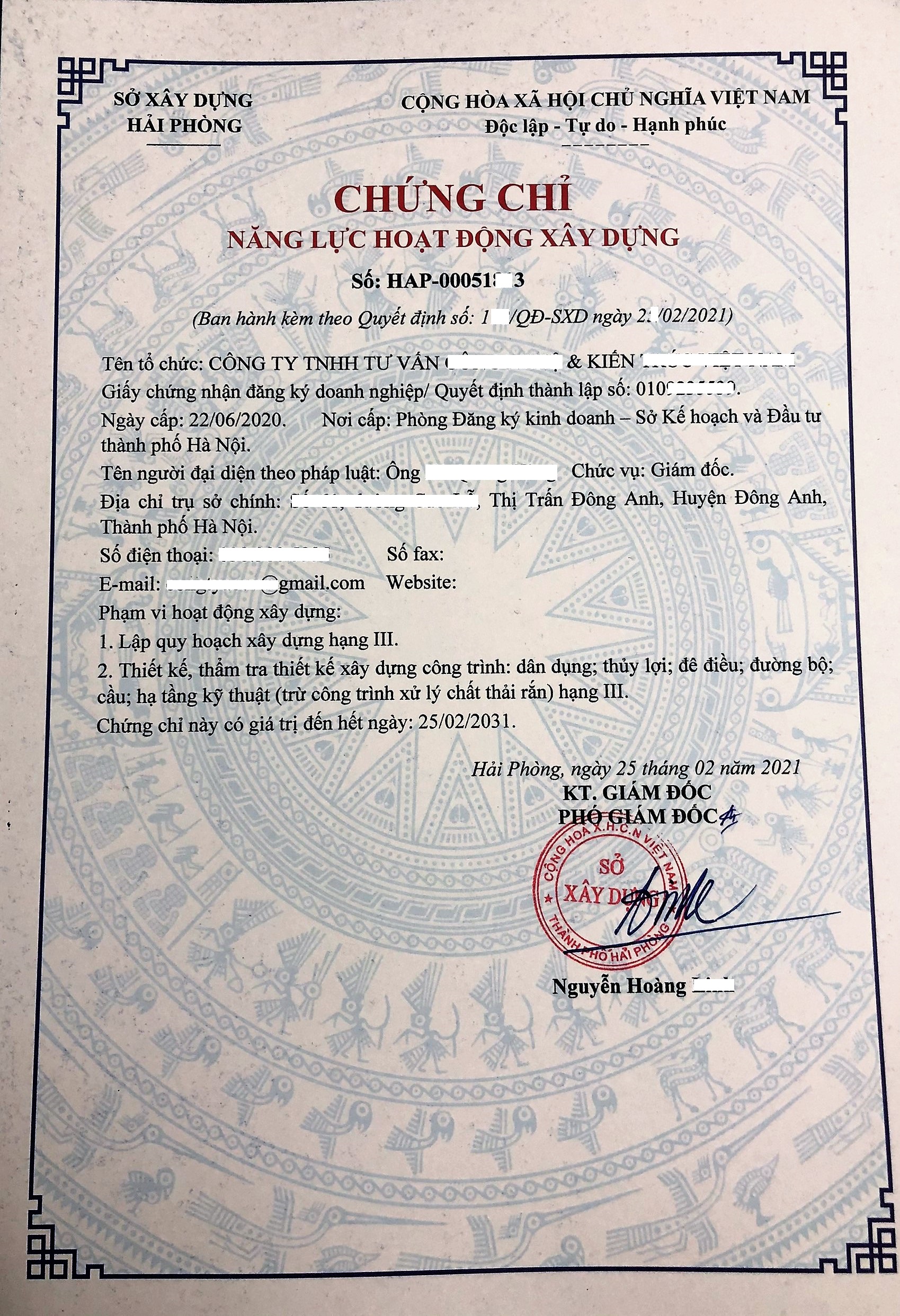 Dịch vụ làm chứng chỉ hành nghề xây dựng