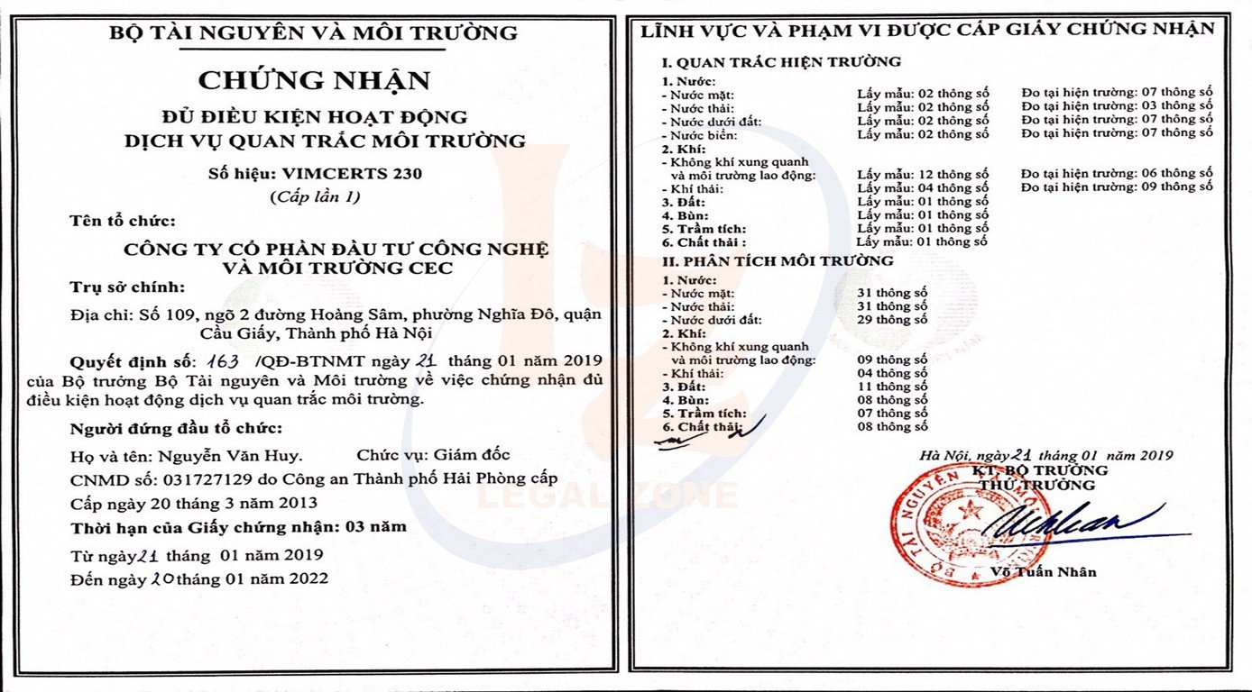 giấy phép môi trường